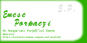 emese porpaczi business card